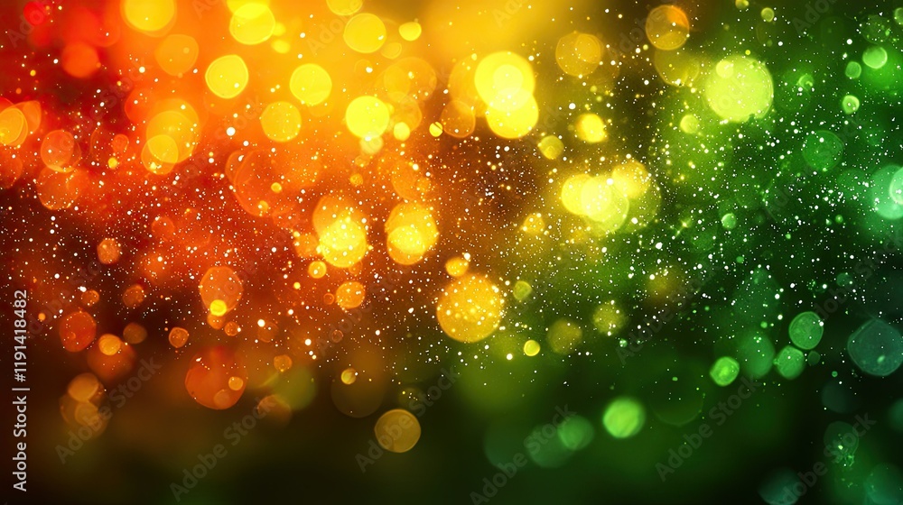 Obraz premium Abstract Golden Green Bokeh Lights Background