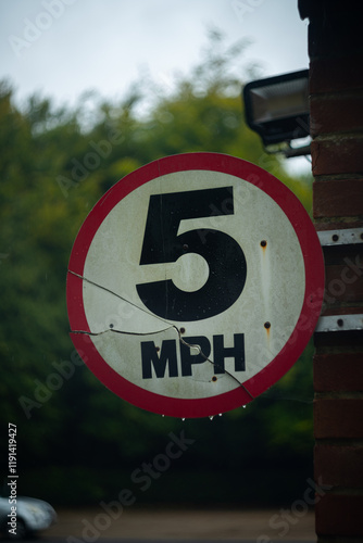 5 mph road sign