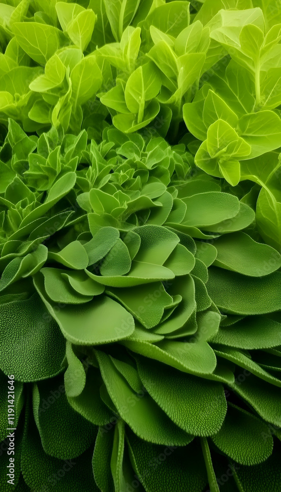 Naklejka premium Lush green succulent leaves close-up, vibrant texture, botanical garden setting, nature background, ideal for wellness or nature-themed designs