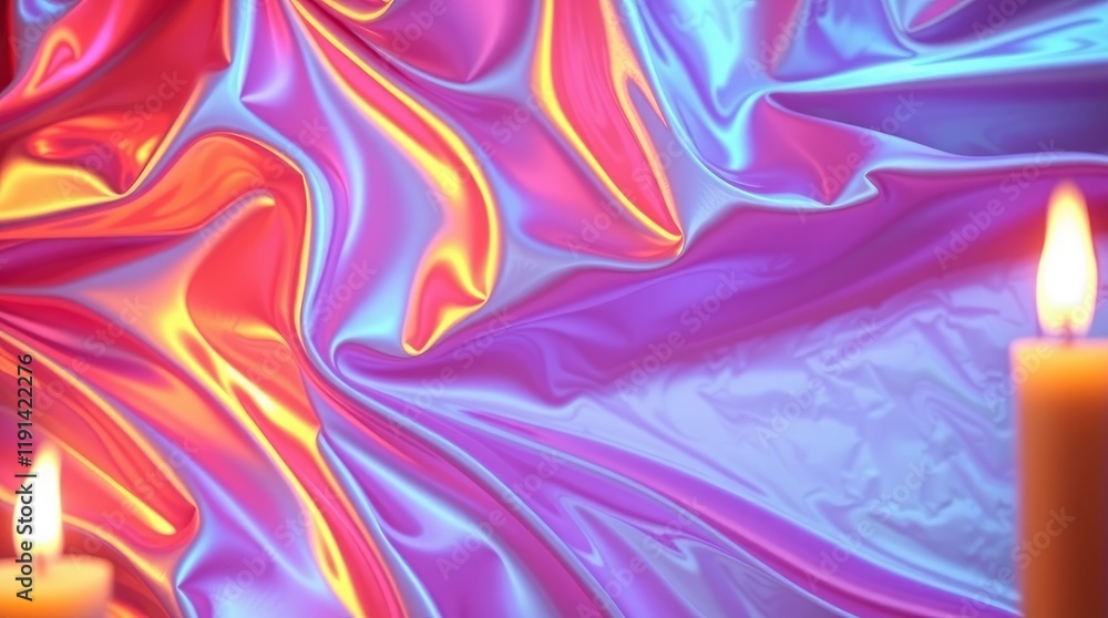 Naklejka premium burning candles on a red background