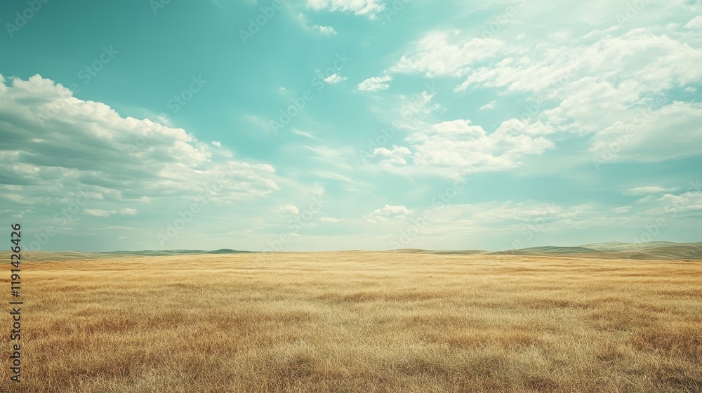 Golden Wheat Field Under a Summer Sky Golden Wheat Field Under a Summer Sky