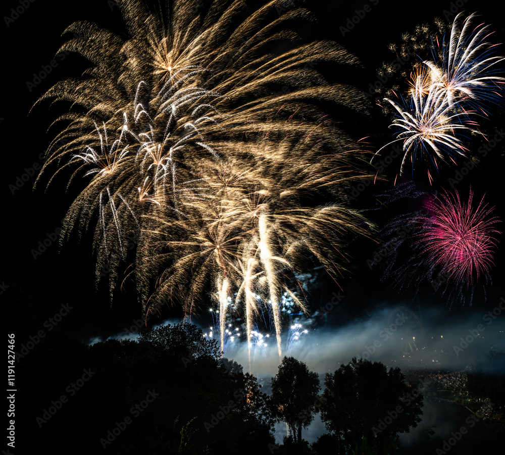 Firework display at a festival