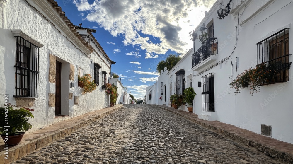 Charming Whitewashed Streets of a Spanish Town Charming Whitewashed Streets of a Spanish Town