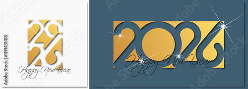 Happy new year - best wishes 2026 with colorful number. Perfect vector for poster banner greeting and new year 2026 celebration.