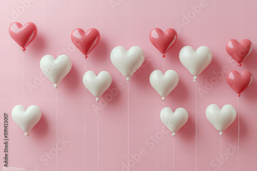 colorful heart shaped balloons, Valentine's Day Card, Background