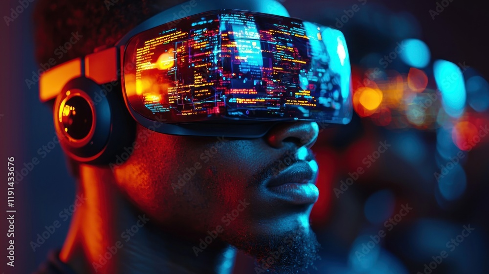 Immersive Virtual Reality Experience: A Man Exploring Digital Worlds Immersive Virtual Reality Experience: A Man Exploring Digital Worlds