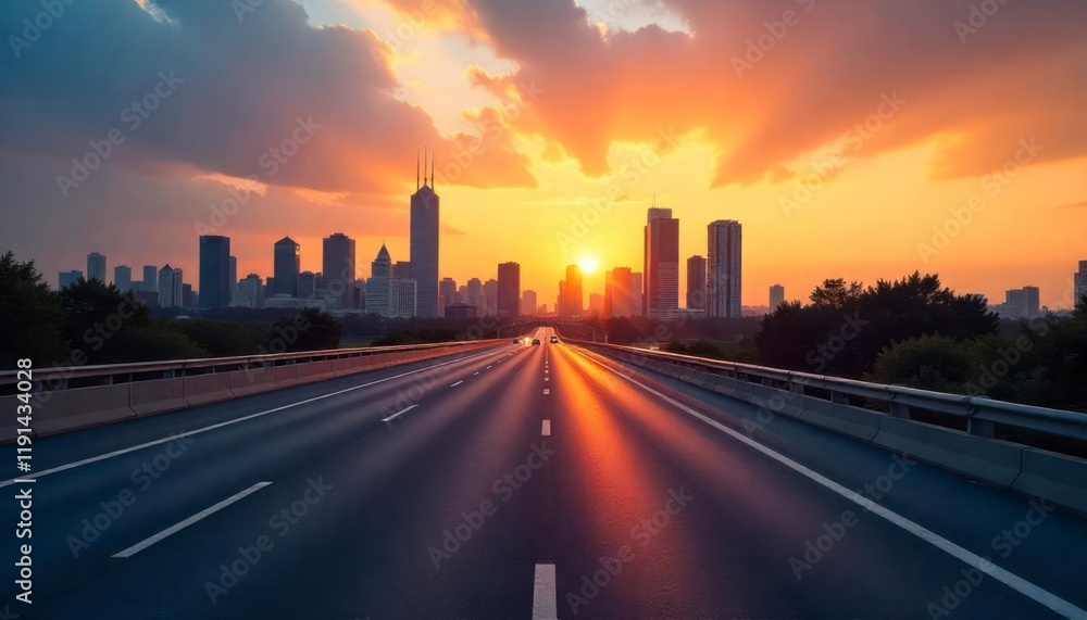 Fototapeta premium sunset over the city