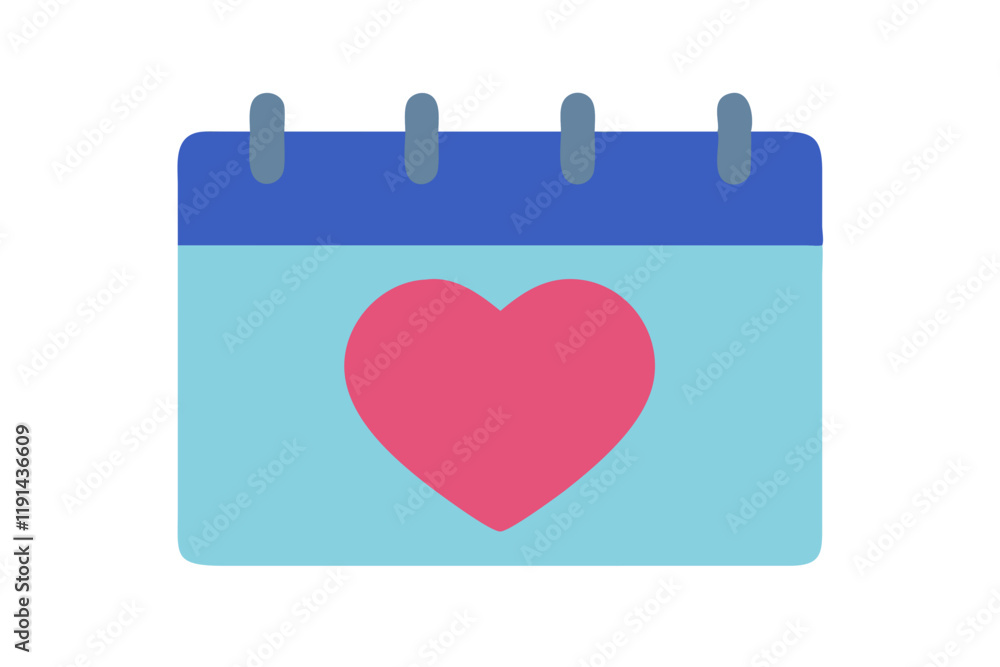Stylish Valentine's Day calendar icon with a heart. Stylish Valentine's Day calendar icon with a heart.