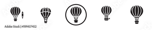 vector collection of air balloon silhouettes