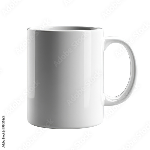 Blank White Coffee Mug Isolated on Transparent Background for Custom Design
