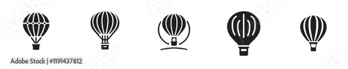 vector collection of air balloon silhouettes
