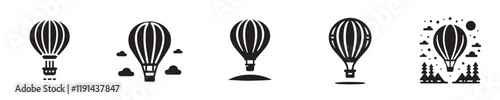 vector collection of air balloon silhouettes