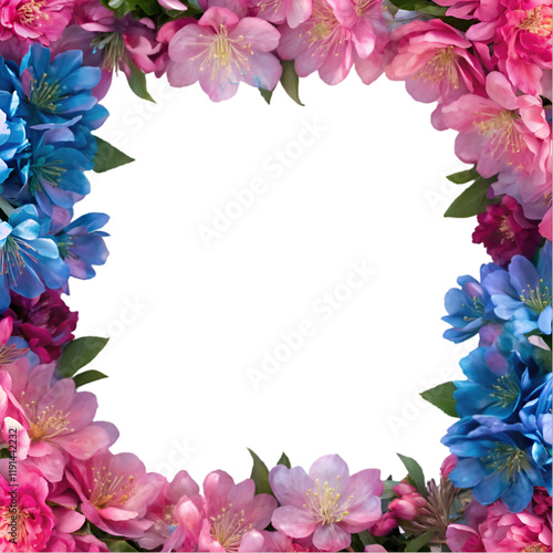 Wallpaper Mural beautiful floral border frame on white  Torontodigital.ca