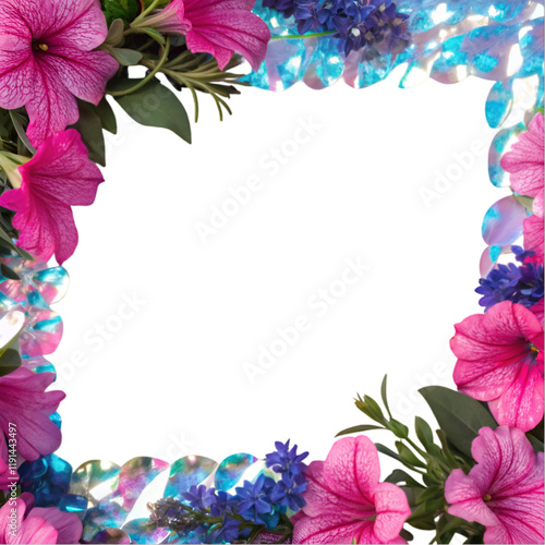 Wallpaper Mural beautiful floral border frame on white  Torontodigital.ca