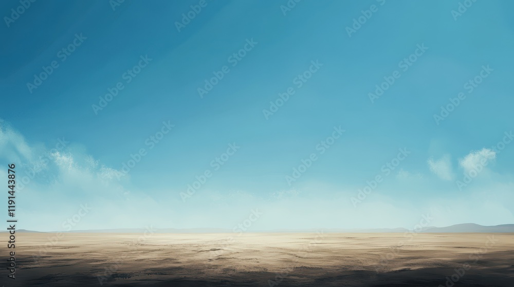 Fototapeta premium Expansive Desert Landscape Under a Clear Blue Sky