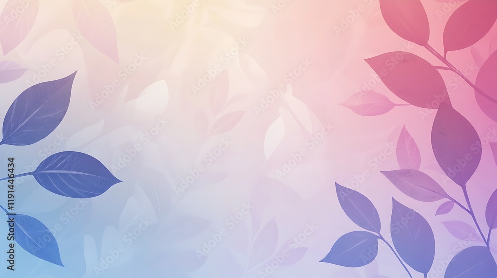 Pastel Leaves Background Soft Color Palette Design Pastel Leaves Background Soft Color Palette Design