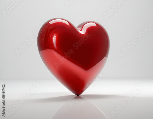 red heart on white background