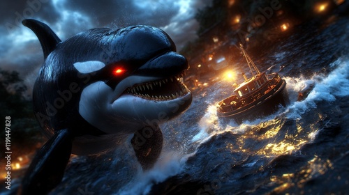 Menacing Orca: A Nighttime Encounter