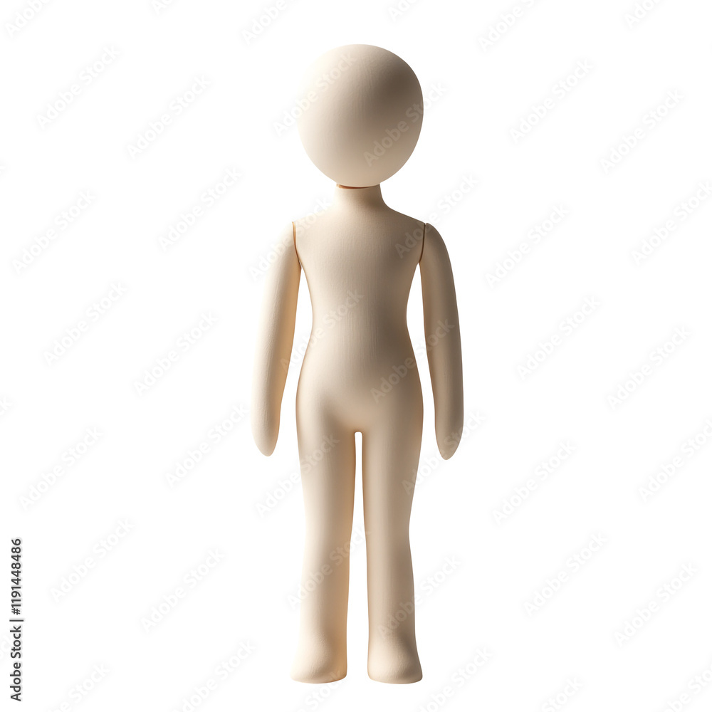 Male Wooden Figure on Transparent Background for Creative Projects Male Wooden Figure on Transparent Background for Creative Projects