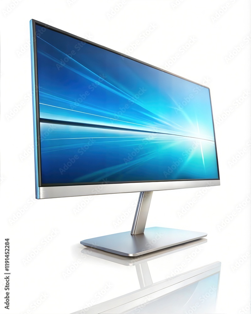 Fototapeta premium Modern PC Monitor Display, High-Resolution Screen for a Minimalist Computer Workspace – Technology, Digital Display, and Office Setup