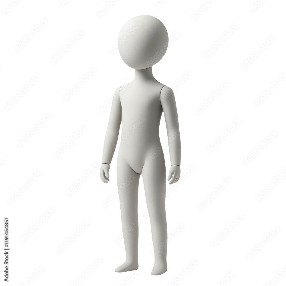 3D Render of a Featureless Human Figure on Transparent Background 3D Render of a Featureless Human Figure on Transparent Background