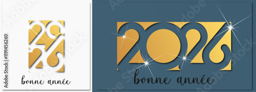 Bonne année - meilleurs vœux 2026 - vecteur pour affiche bannière salutation et célébration du nouvel an 2026.