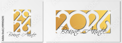 Bonne année - meilleurs vœux 2026 - vecteur pour affiche bannière salutation et célébration du nouvel an 2026.