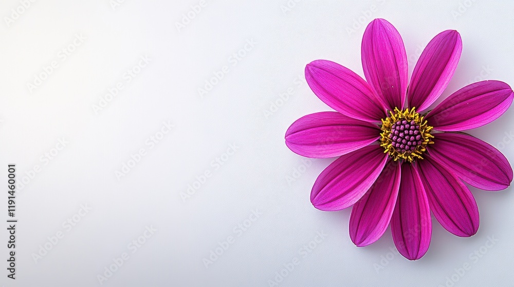 Vibrant Pink Flower on Soft White Background for Nature Themes Vibrant Pink Flower on Soft White Background for Nature Themes