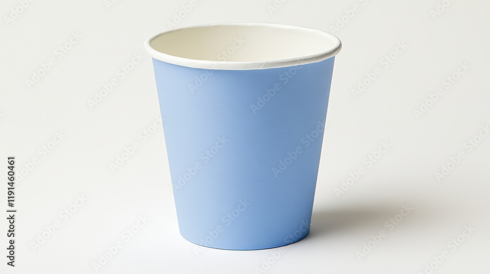 Blue Paper Cup on White Background for Drinks and Beverages Use Blue Paper Cup on White Background for Drinks and Beverages Use