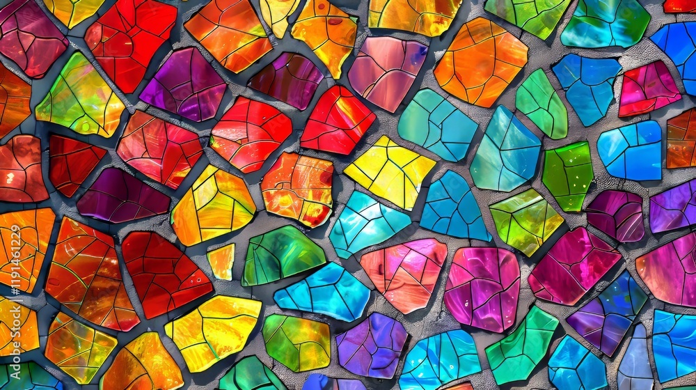 Vibrant abstract stained glass mosaic pattern for a captivating colorful backdrop Vibrant abstract stained glass mosaic pattern for a captivating colorful backdrop