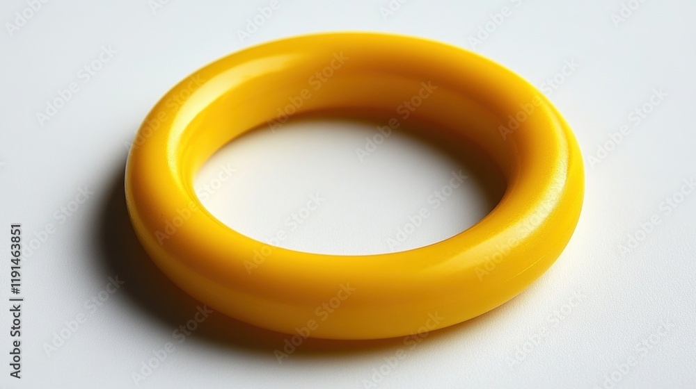 Smooth Yellow Rubber Ring on a Light Background for Creative Use Smooth Yellow Rubber Ring on a Light Background for Creative Use