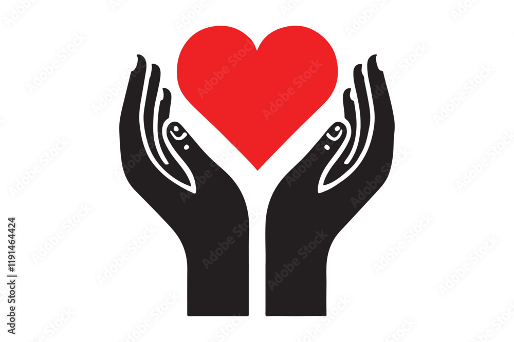 Obraz premium Heart in hands icon