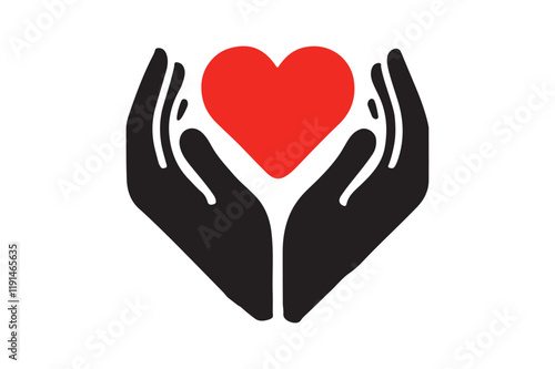Heart in hands icon