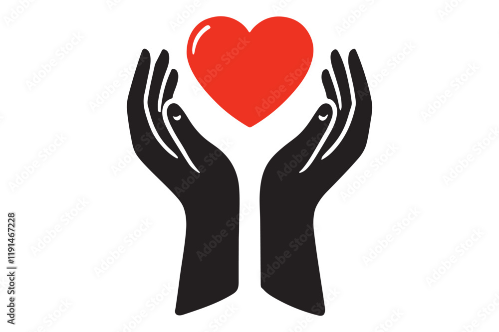 Heart in hands icon Heart in hands icon