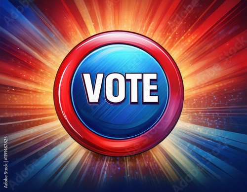 Wallpaper Mural Generated image Stylized 'VOTE NOW' button on a bright, eye-catching background with animated effects Torontodigital.ca