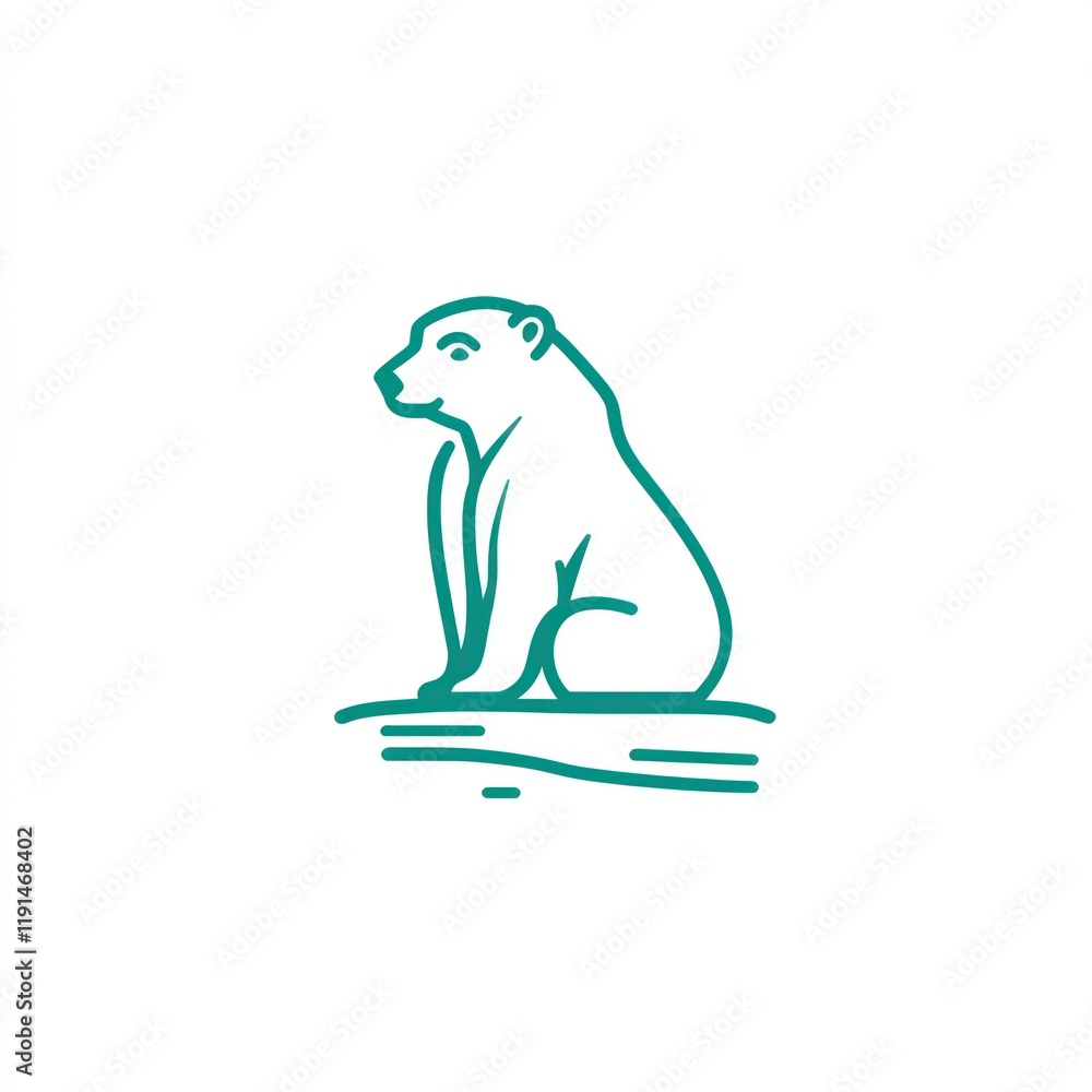 Arctic polar bear sitting on melting ice, climate change illustration Arctic polar bear sitting on melting ice, climate change illustration