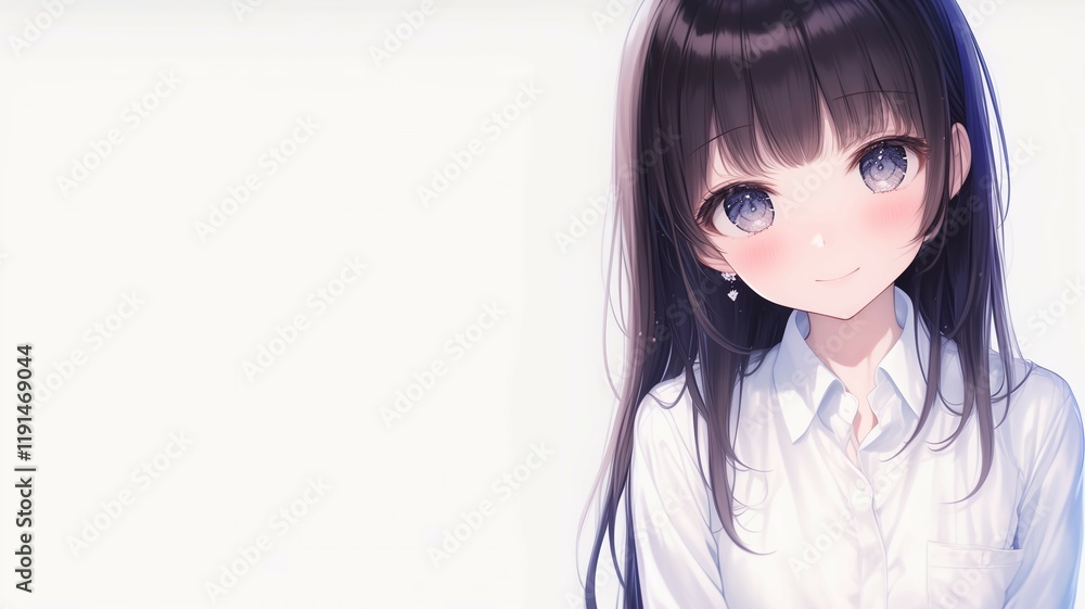 アニメ調の美少女の切り抜き用素材