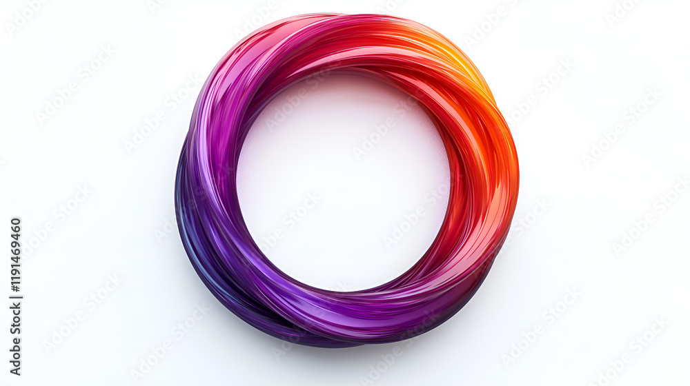 Vibrant Colorful Gradient Loop Ring 3D Abstract Design Vibrant Colorful Gradient Loop Ring 3D Abstract Design