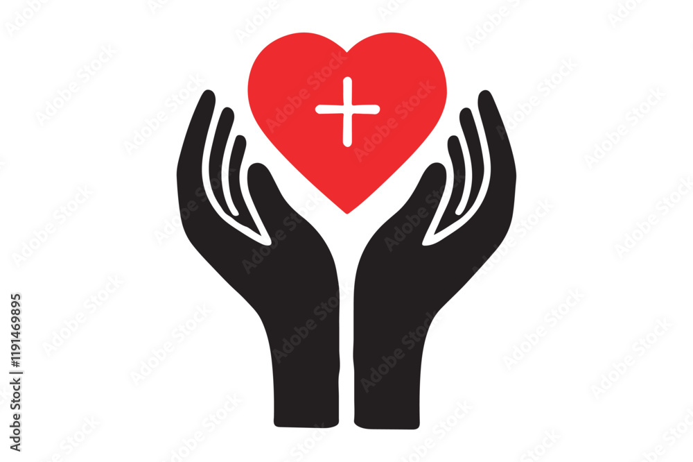 Heart in hands icon Heart in hands icon