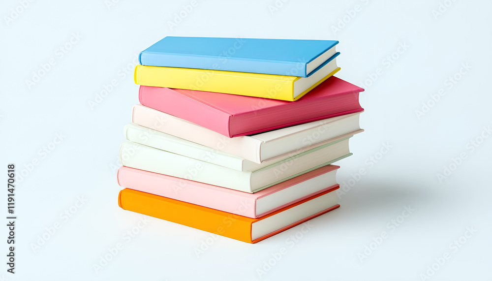 Stack of colorful books isolated on white Stack of colorful books isolated on white
