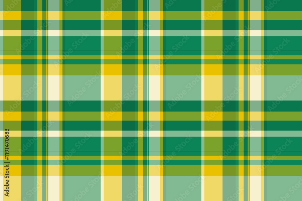 Fototapeta premium Regular textile pattern plaid, overlay texture check tartan. Best vector fabric seamless background in mint and green colors.