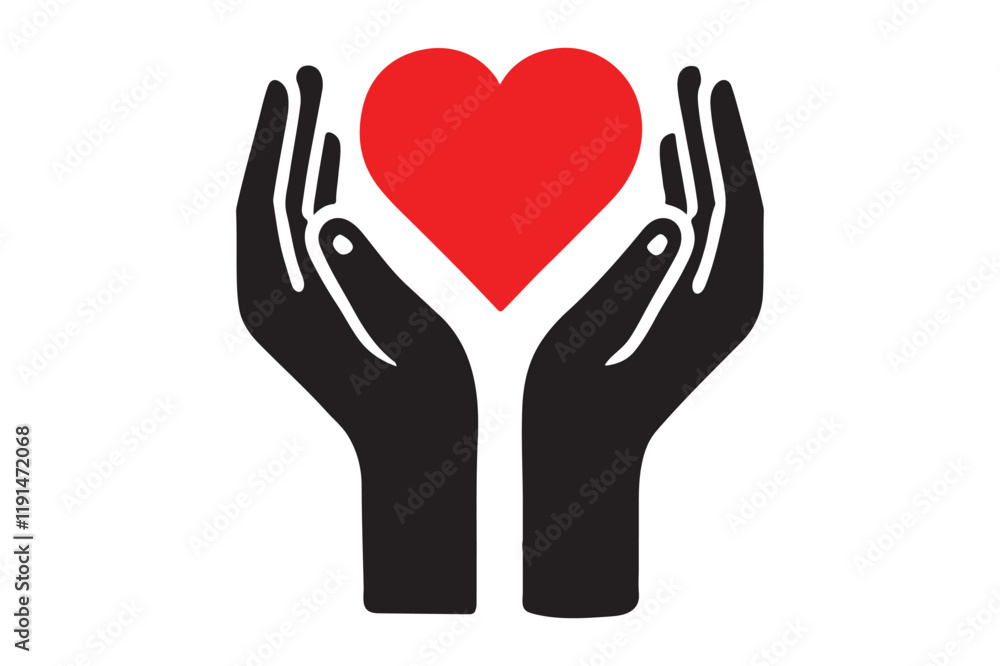 Obraz premium Heart in hands icon