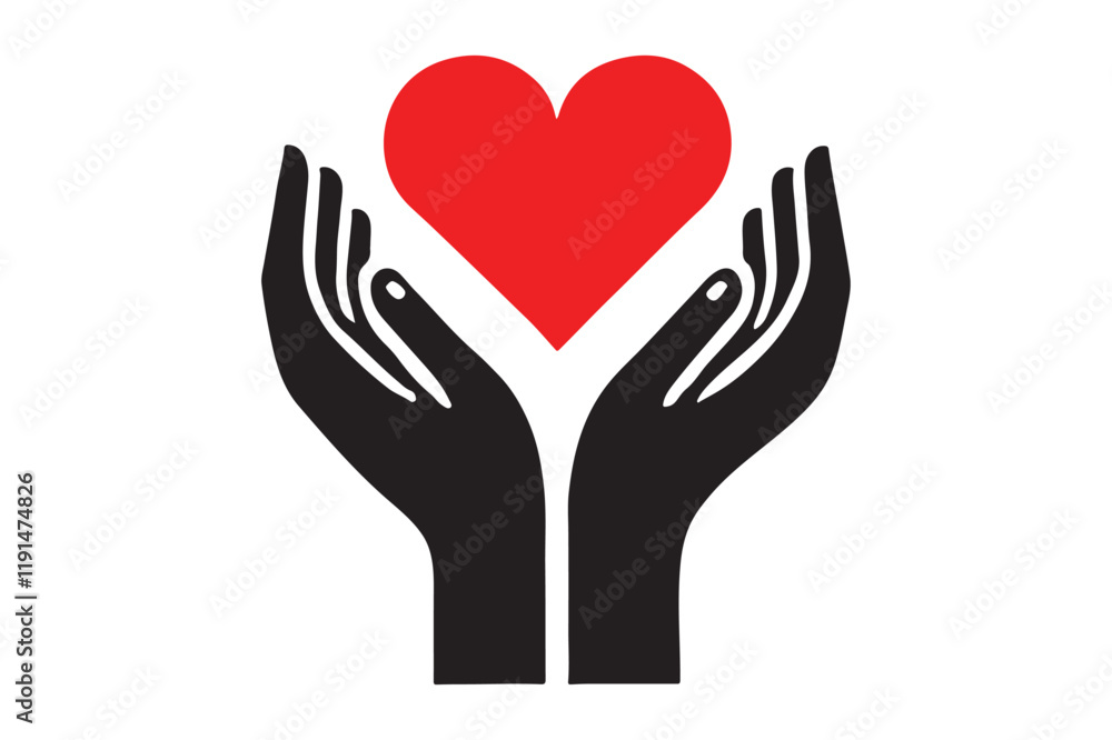 Heart in hands icon Heart in hands icon