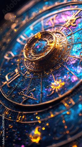 Wallpaper Mural Sagittarius zodiac sign against horoscope wheel. Astrology calendar. Esoteric horoscope and fortune telling concept Torontodigital.ca