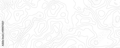 Vector topographic Map Seamless Pattern.