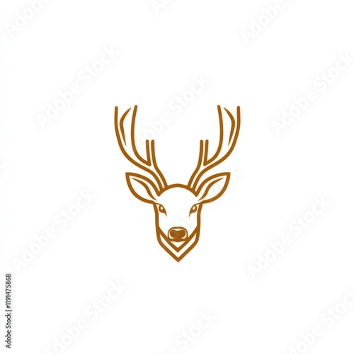 Elegant deer head line art logo design on white background for branding photo