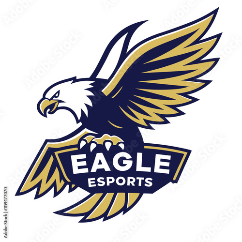 Adobe Illustrator Artwork Eagle mascot esport logo design.