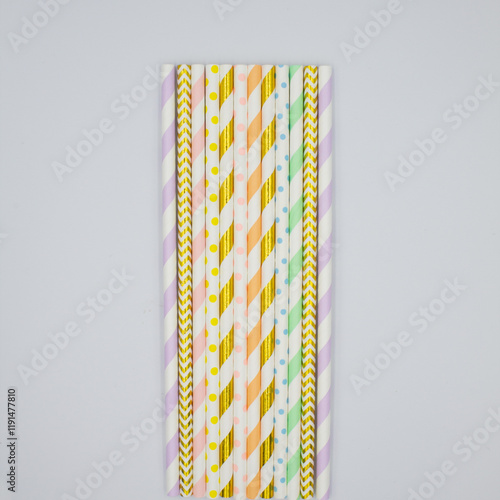 Pastel Paper Drinking Straws