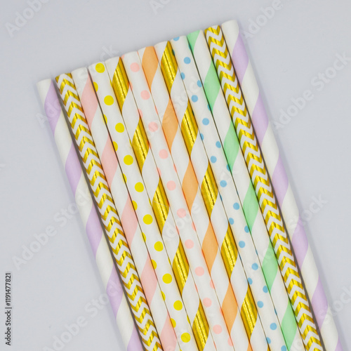 Pastel Paper Drinking Straws