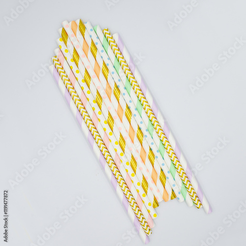 Pastel Paper Drinking Straws